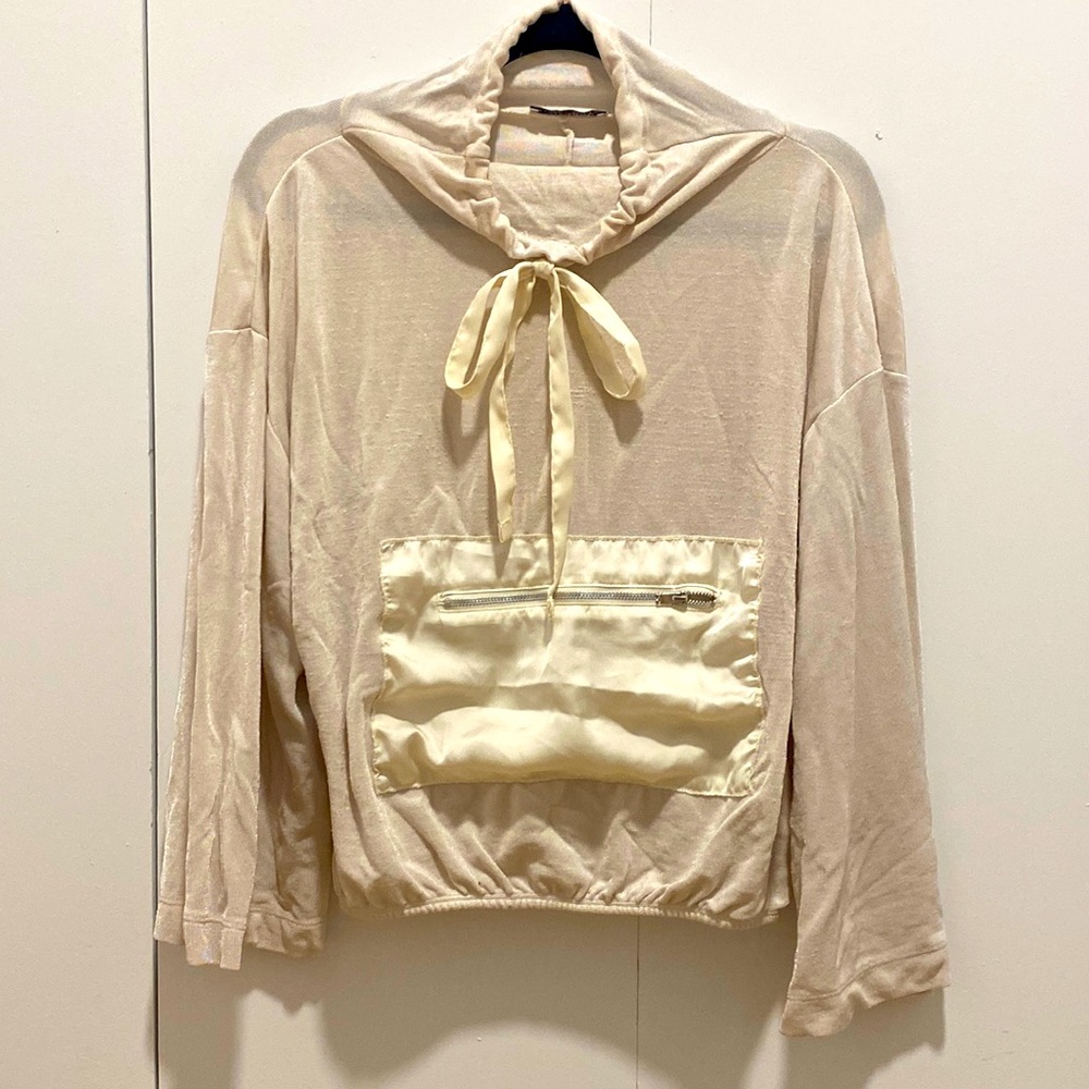Zara sporty sweater, Size 5 (equivalent to Small), gold beige tone.